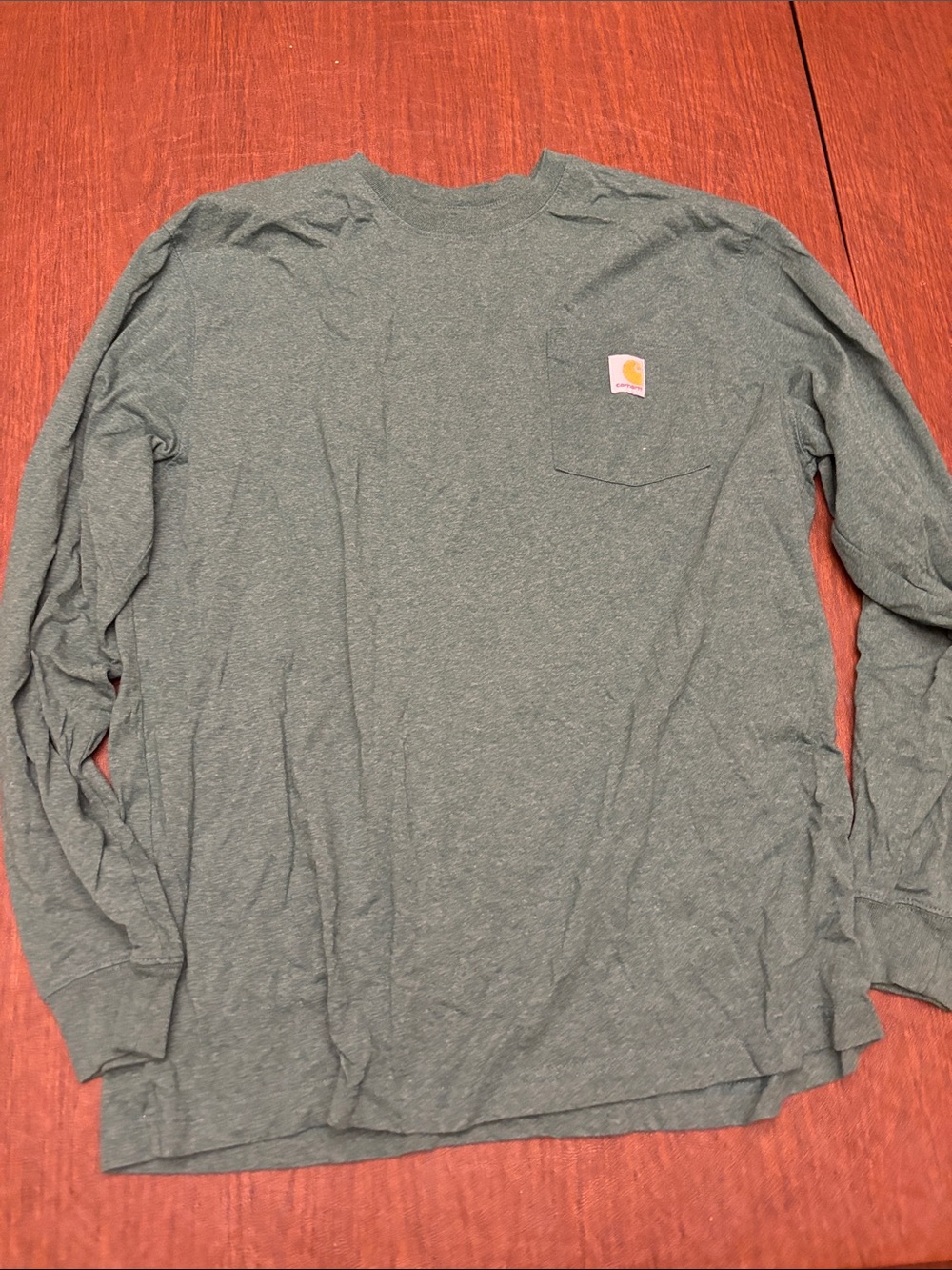Carhartt Long-Sleeve Pocket Tee in Heather Green